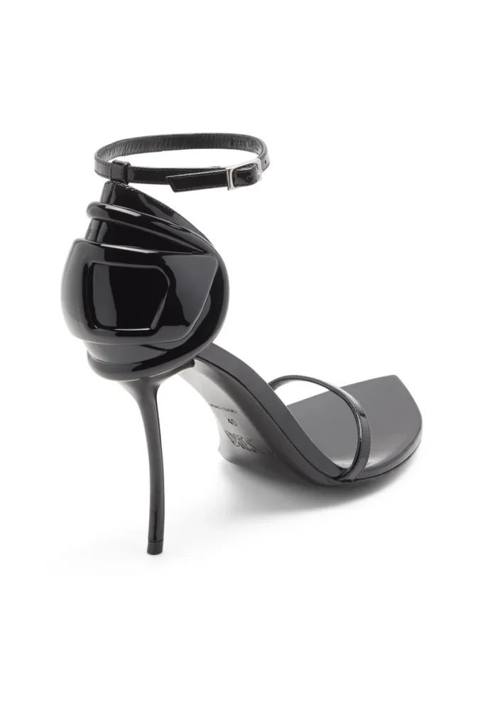 sandale d-ten&half Sandale D-Ten&Half-Stiletto din piele lăcuită și satin