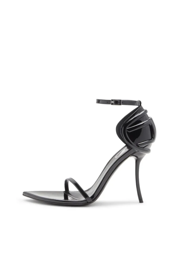 sandale d-ten&half Sandale D-Ten&Half-Stiletto din piele lăcuită și satin