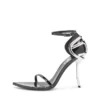 sandale d-ten&half Sandale D-Ten&Half-Stiletto din piele lăcuită și satin