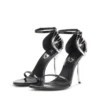 sandale d-ten&half Sandale D-Ten&Half-Stiletto din piele lăcuită și satin