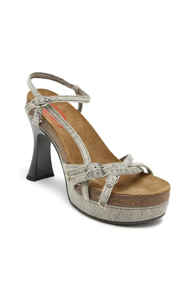 Sandale d-woodstock 105 Sandale cu platformă D-Woodstock-Strappy din denim