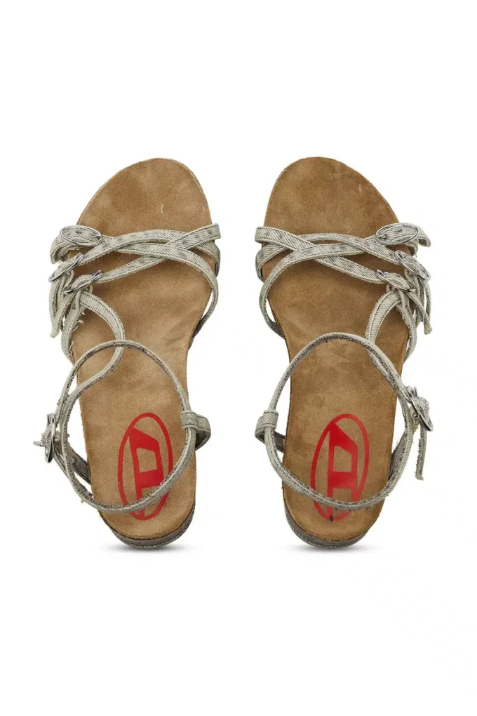 Sandale d-woodstock 105 Sandale cu platformă D-Woodstock-Strappy din denim
