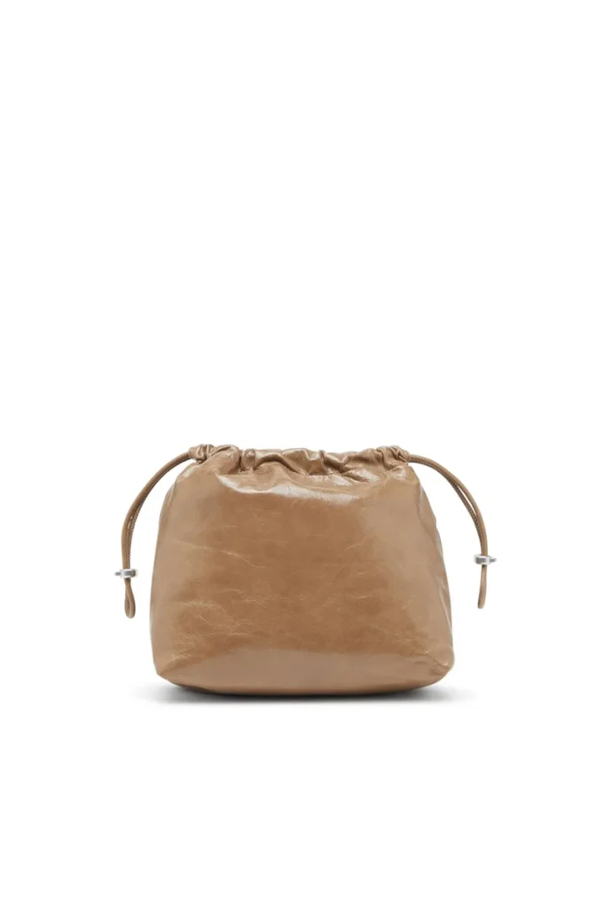 scrunch-d bucket Geantă Scrunch-D-Bucket din piele strălucitoare șifonată