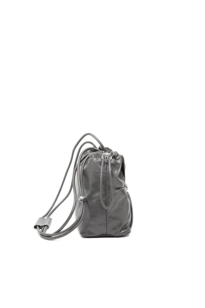 scrunch-d bucket Geantă Scrunch-D-Bucket din piele strălucitoare șifonată