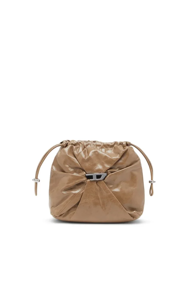 scrunch-d bucket Geantă Scrunch-D-Bucket din piele strălucitoare șifonată