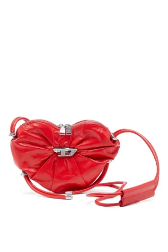 scrunch-d heart Geantă de umăr Scrunch-D-Heart din piele șifonată