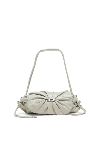 scrunch-d shoulder s Geantă de umăr Scrunch-D S din piele șifonată