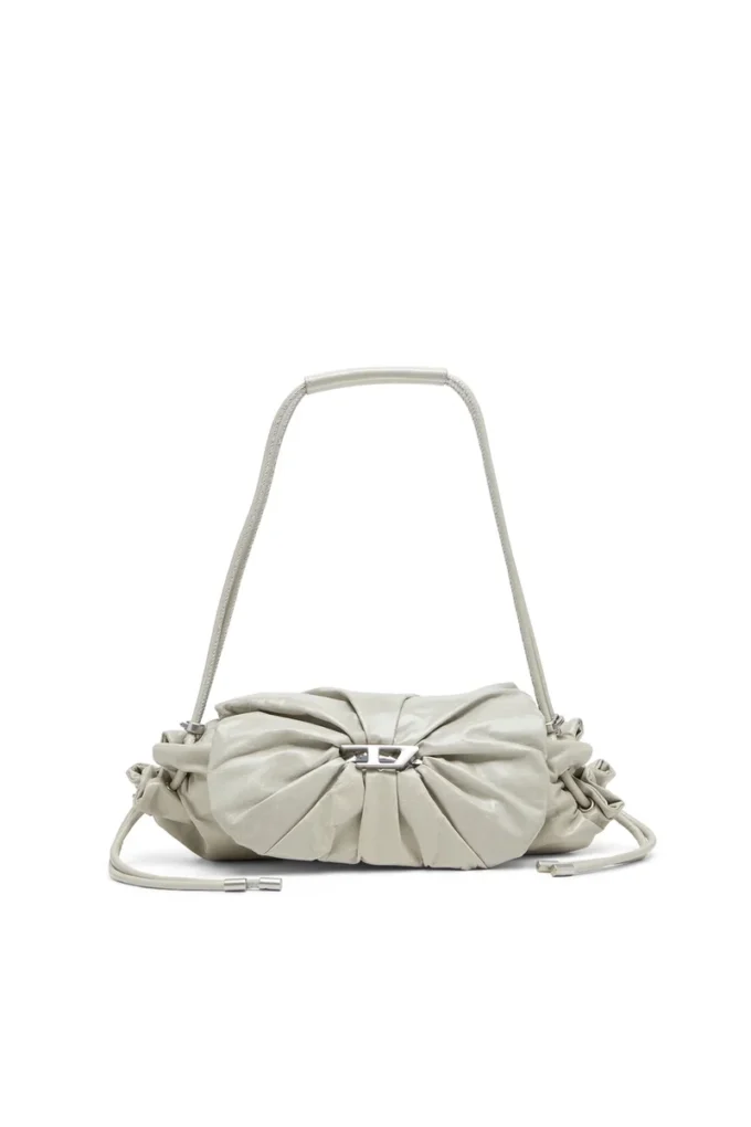 scrunch-d shoulder s Geantă de umăr Scrunch-D S din piele șifonată