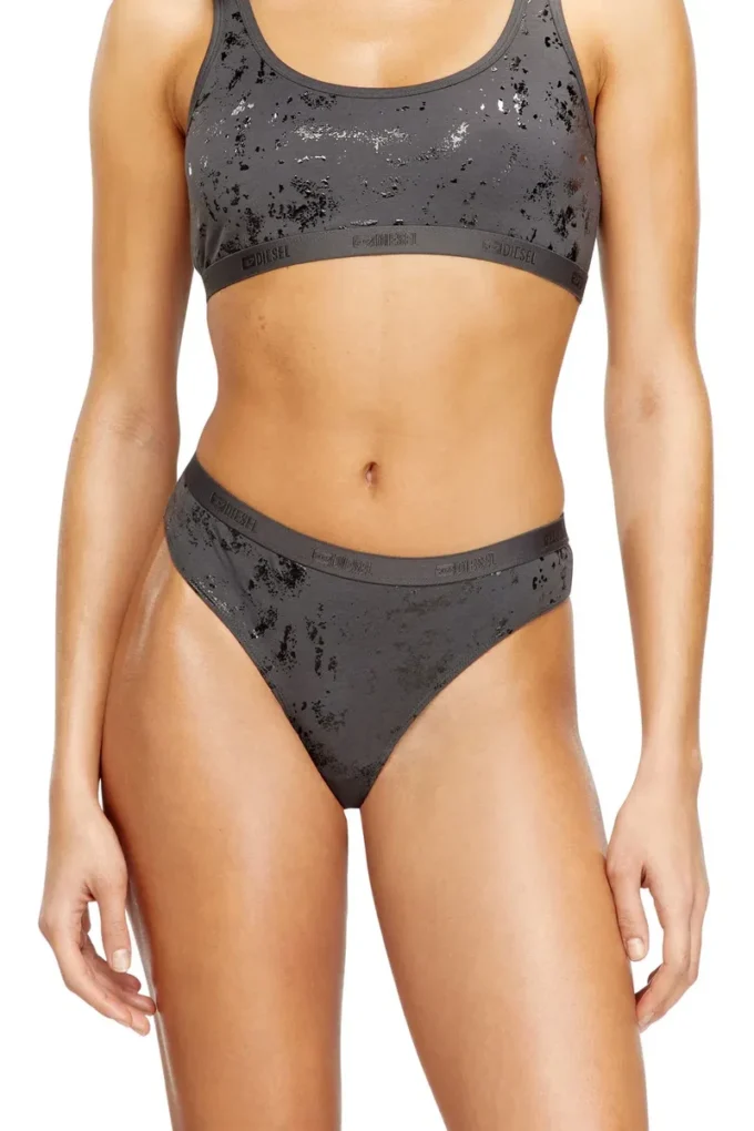 stars-gft Tanga din bumbac elastic cu efect metalic stars-gft Tanga din bumbac elastic cu efect metalic