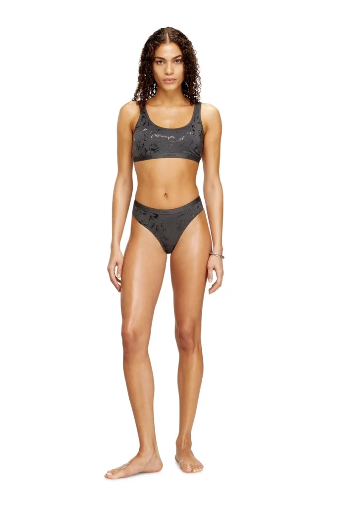 stars-gft Tanga din bumbac elastic cu efect metalic stars-gft Tanga din bumbac elastic cu efect metalic