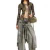 t-afry Cardigan cu imprimeu camuflaj mixt