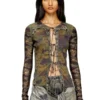 t-afry Cardigan cu imprimeu camuflaj mixt