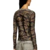 t-afry Cardigan cu imprimeu camuflaj mixt