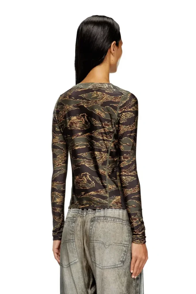 t-afry Cardigan cu imprimeu camuflaj mixt
