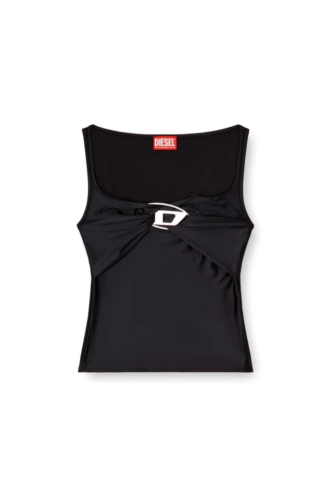 t-amai Top din jersey de nailon cu volane