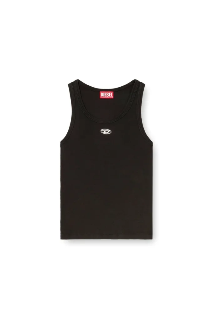 t-anki-od Maiou slim cu nervuri și logo Oval D metalic