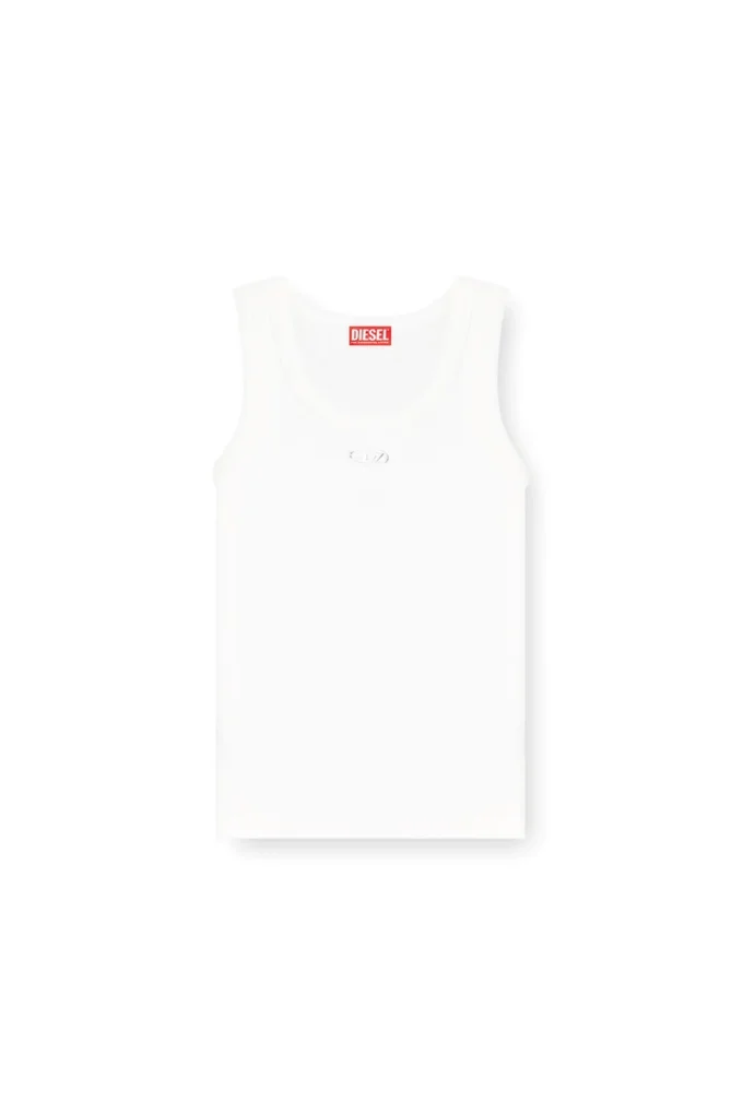 t-anki-od Maiou slim cu nervuri și logo Oval D metalic