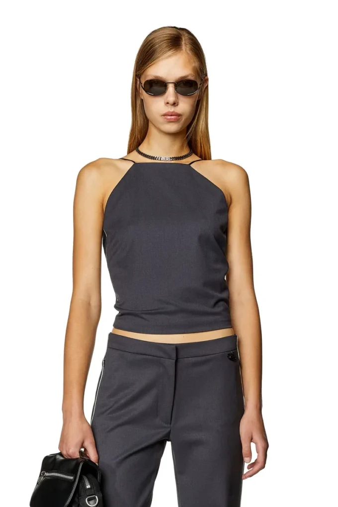 t-bety Top camisou din amestec de lână și tricot dublu