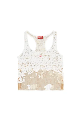 t-bils-dev Top din tul cu jersey distrus