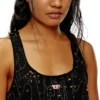 t-bils-dev Top din tul cu jersey distrus