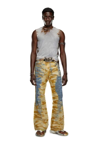 t-bisco-burn-art Top din tul cu imprimeu din plastic ars