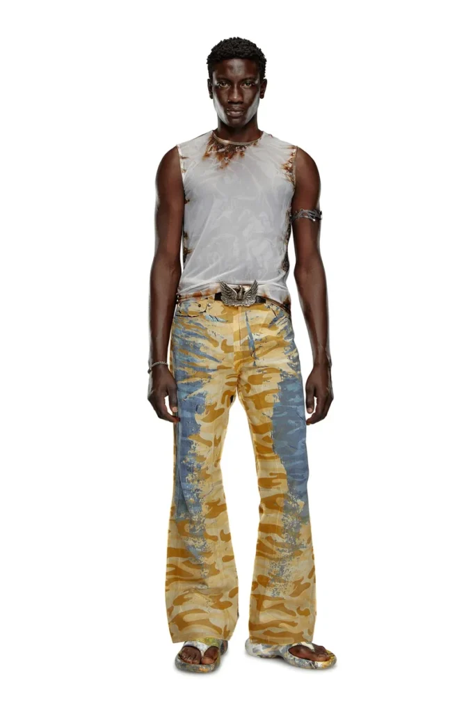 t-bisco-burn-art Top din tul cu imprimeu din plastic ars