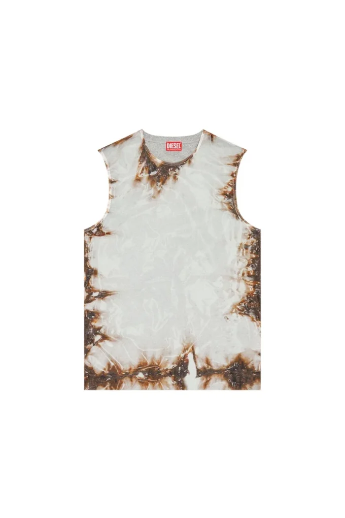 t-bisco-burn-art Top din tul cu imprimeu din plastic ars