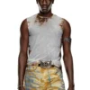 t-bisco-burn-art Top din tul cu imprimeu din plastic ars