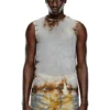 t-bisco-burn-art Top din tul cu imprimeu din plastic ars