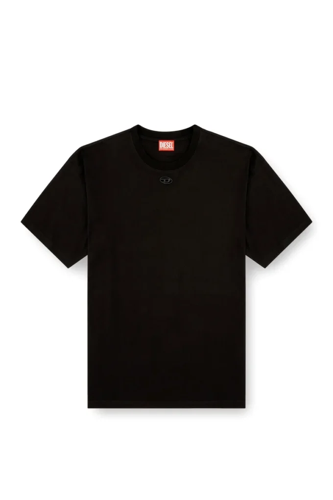 t-boxt-dco Tricou lejer din bumbac cu broderie ovală D t-boxt-dco Tricou lejer din bumbac cu broderie ovală D