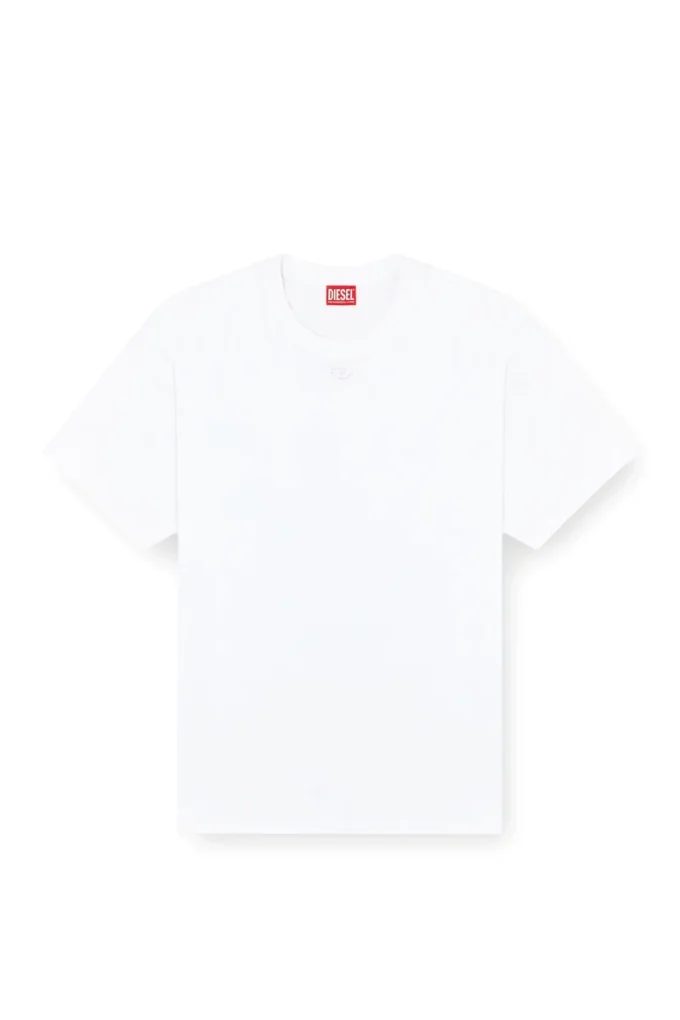 t-boxt-dco Tricou lejer din bumbac cu broderie ovală D t-boxt-dco Tricou lejer din bumbac cu broderie ovală D