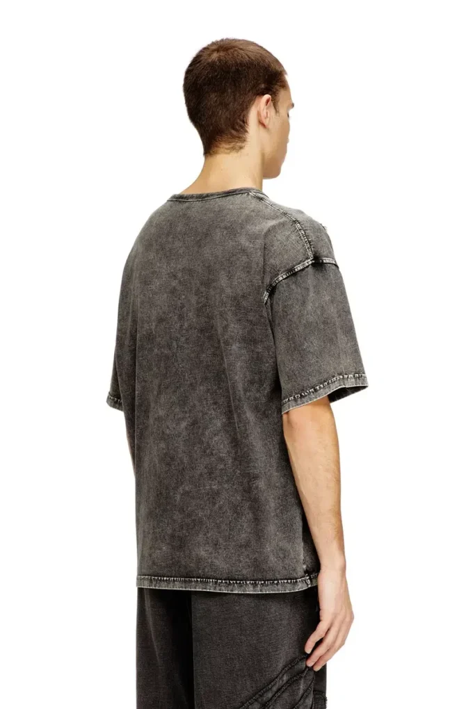 t-boxt-den Tricou lejer din bumbac cu aplicație ovală D t-boxt-den Tricou lejer din bumbac cu aplicație ovală D