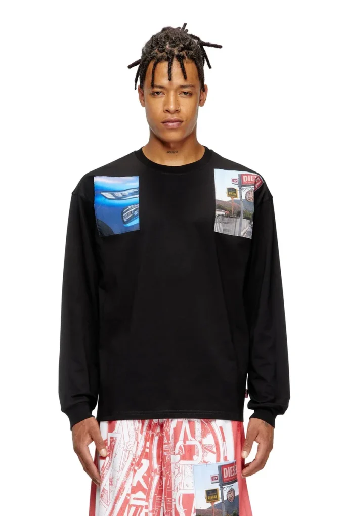 t-boxt-ls-t5 Tricou cu mâneci lungi și patch-uri foto cu logo t-boxt-ls-t5 Tricou cu mâneci lungi și patch-uri foto cu logo