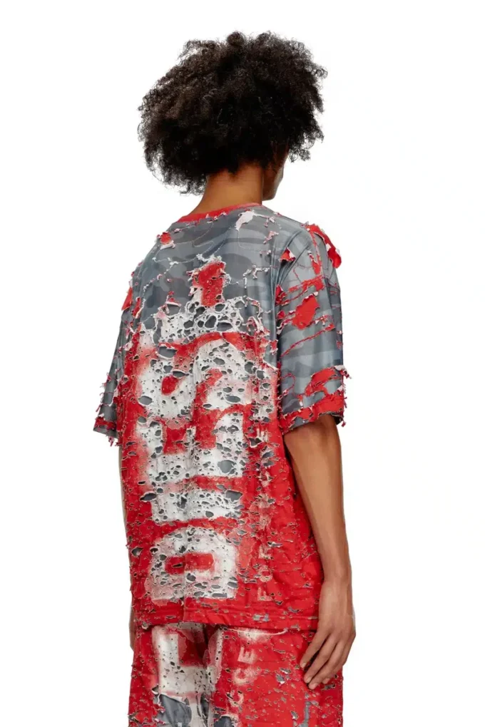 t-boxt-peel Tricou cu logo din jersey distrus t-boxt-peel Tricou cu logo din jersey distrus
