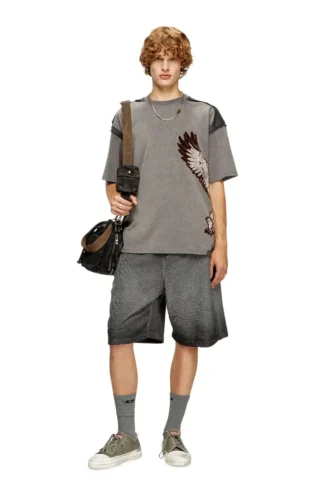 t-boxt-peeloff Tricou Peel-off cu imprimeu vultur