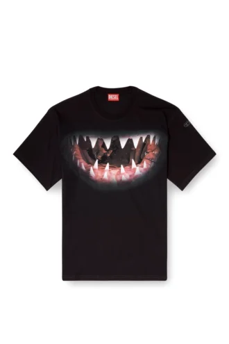 t-boxt-t21 Tricou din bumbac cu imprimeu cu gură de rechin