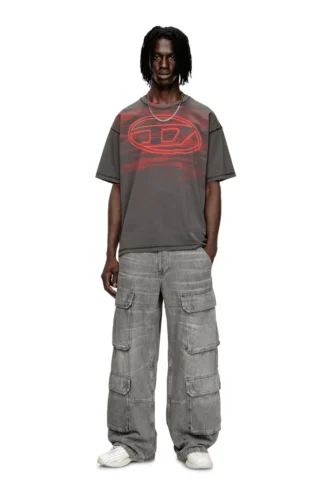 t-boxt-t5 Tricou din bumbac cu imprimeu oval D
