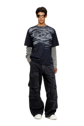 t-boxt-t5 Tricou din bumbac cu imprimeu oval D