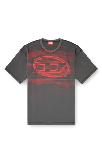 t-boxt-t5 Tricou din bumbac cu imprimeu oval D