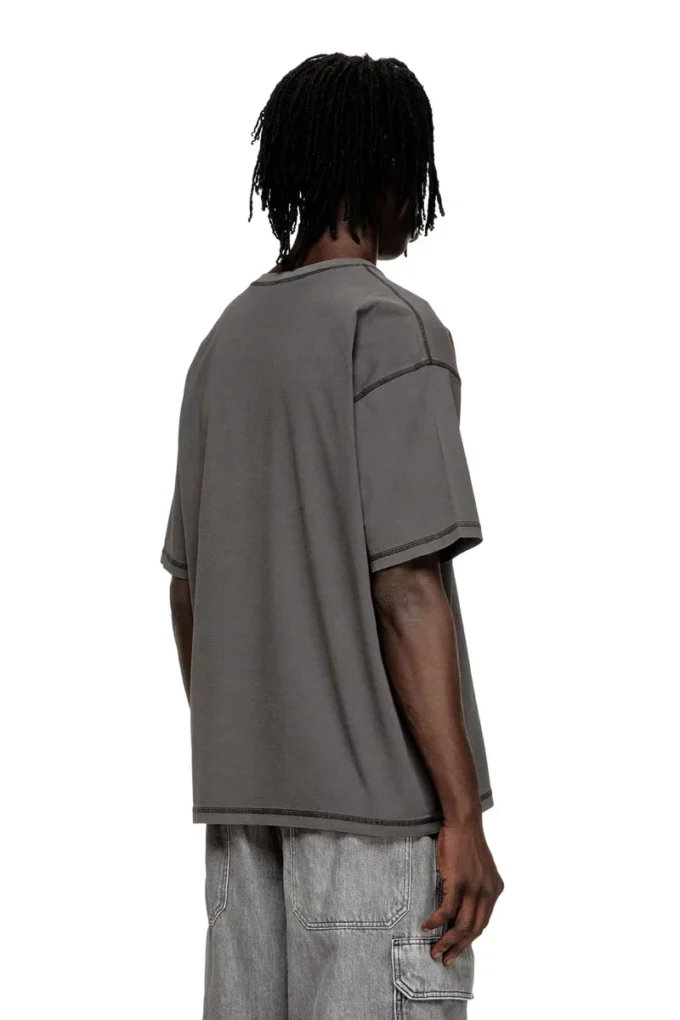 t-boxt-t5 Tricou din bumbac cu imprimeu oval D