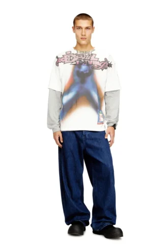 t-boxt-v13 Tricou relaxat din bumbac cu imprimeu digital