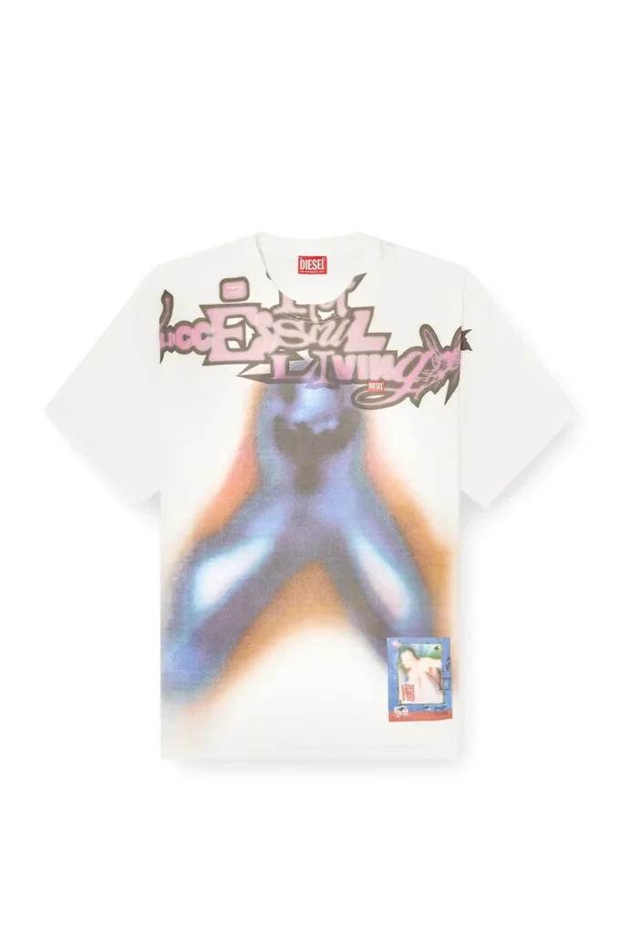 t-boxt-v13 Tricou relaxat din bumbac cu imprimeu digital