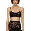 t-bra-dev Top sutien din tul cu jersey distrus