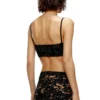 t-bra-dev Top sutien din tul cu jersey distrus
