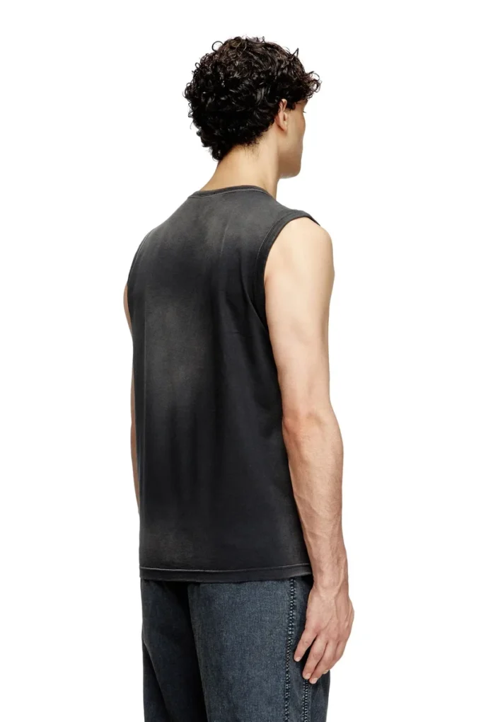 t-brico-new Tricou fără mâneci decolorat cu decupaj oval D