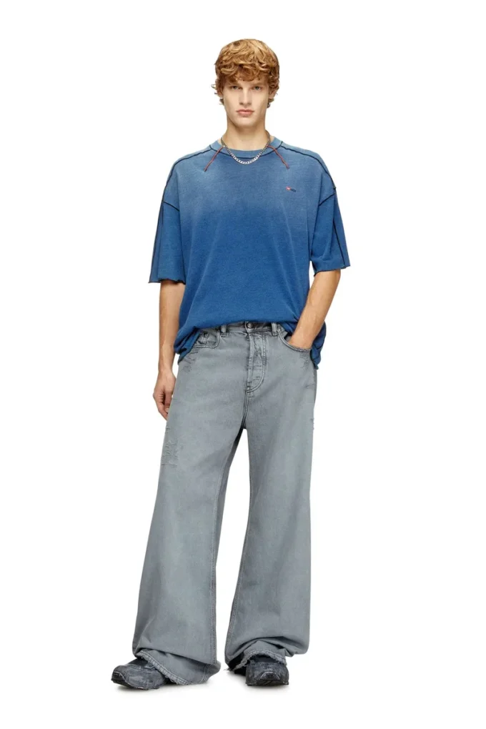 t-craoxt Tricou din bumbac cu cusături overlock contrastante