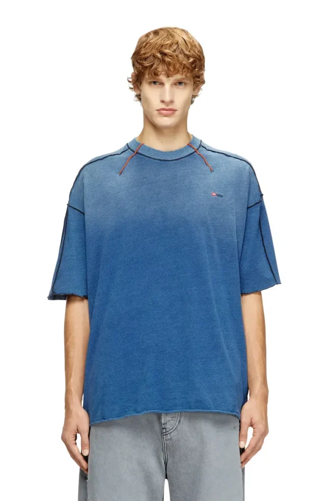 t-craoxt Tricou din bumbac cu cusături overlock contrastante