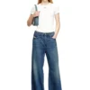 t-ele-long-od Tricou slim cu nervuri și broderie metalică Oval D t-ele-long-od Tricou slim cu nervuri și broderie metalică Oval D