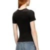 t-ele-long-od Tricou slim cu nervuri și broderie metalică Oval D t-ele-long-od Tricou slim cu nervuri și broderie metalică Oval D