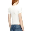 t-ele-long-od Tricou slim cu nervuri și broderie metalică Oval D t-ele-long-od Tricou slim cu nervuri și broderie metalică Oval D